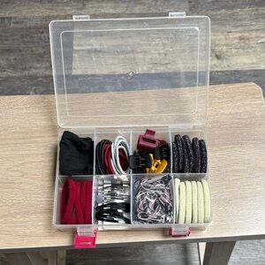 Scuncii Sparkly/Clear Storage Organizer Hair Accessories Set